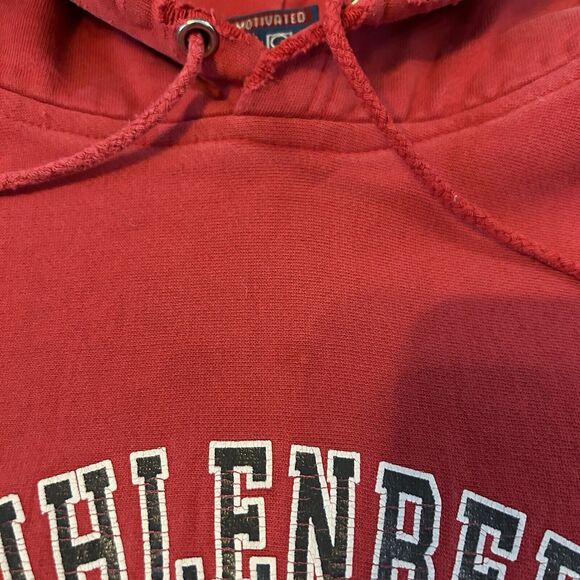 VTG Muhlenberg College Spellout Pro Weave Red Sweatshirt Hoodie Distressed M - Picture 6 of 10